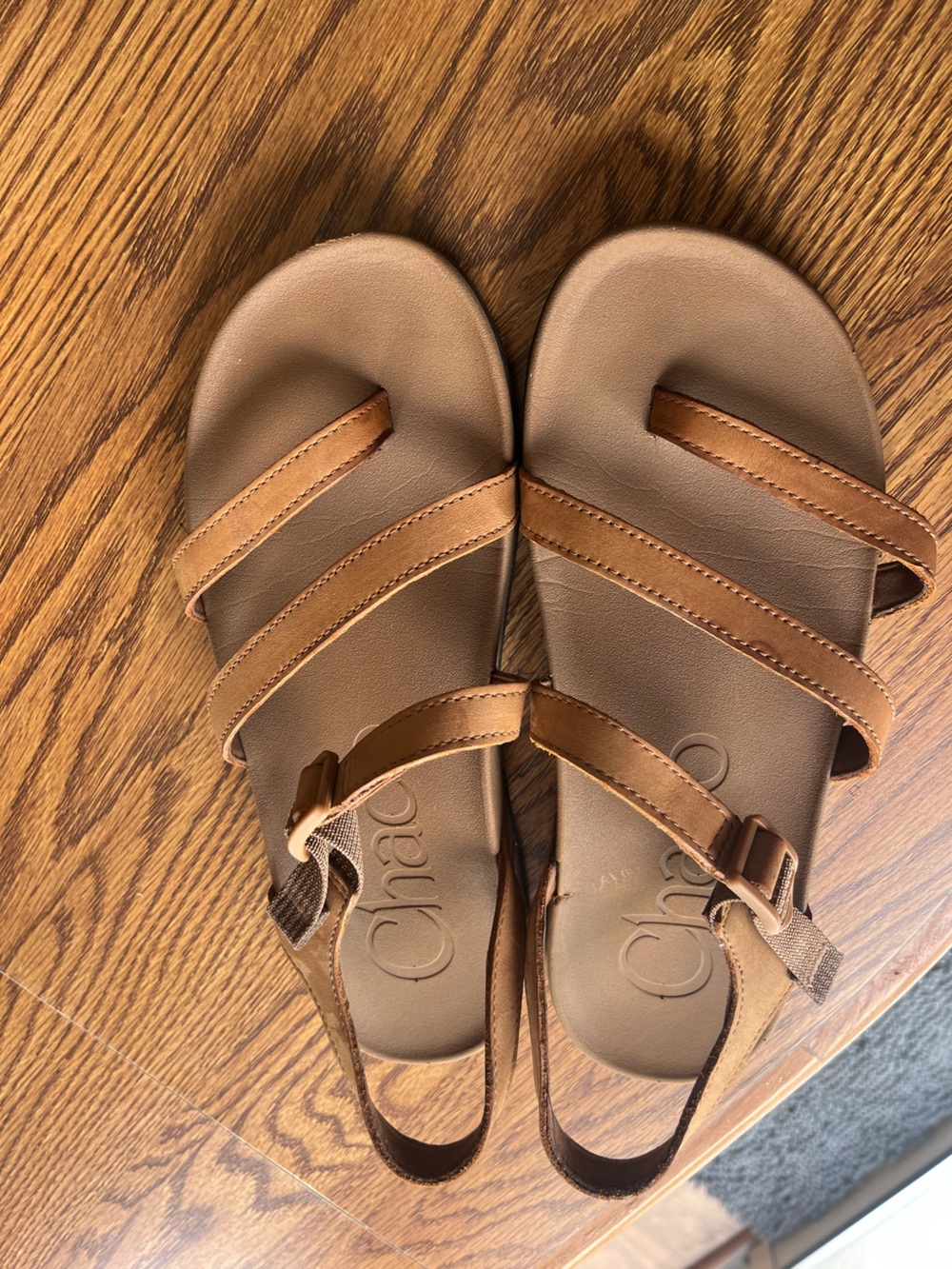 Chaco Tan Leather Slingback Sandals